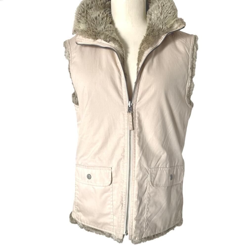 Fully Reversible Faux Fur Vest Women’s Size M Old Navy - Picture 1 of 9